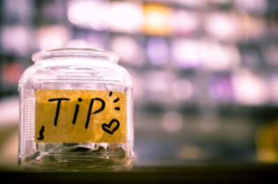 photo of a tip jar